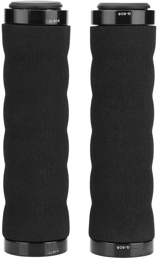 Manubri di bicicletta - Manubrio con maniglie in gomma - Bicicletta comoda - Progetto di blocco antiscivolo - 14 cm - Nero