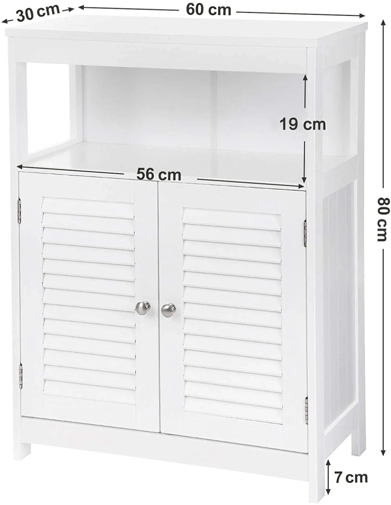 Mobiletto/contenitore da bagno con 2 ante 80 cm MDF bianco 12_0000821