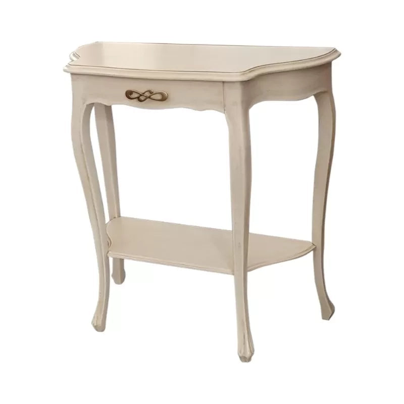 Consolle 1 cassetto shabby legno avorio anticato 75x35x75 - Mobili 2G
