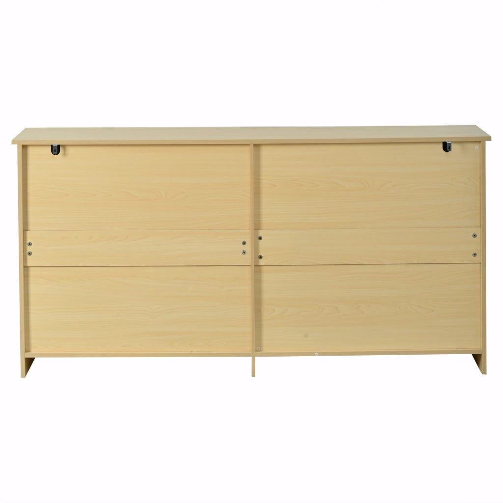 Credenza con 4 ante; 4 cassetti e ripiani regolabili per cucina in MDF 160 x 35 x 80 cm - bianco e naturale