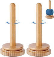 Wikkelaar a due pezzi in legno per lana - contenitore per filo - senza nodi - livellatore per maglia o tessuto - 18x8,8x8,8 cm in bambù