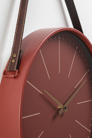 Orologio da Parete  40x6x66 cm in Legno Timely Mattone