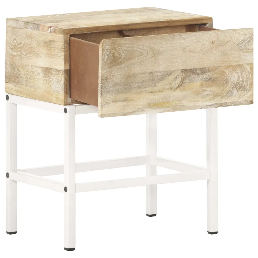 Comodino 40x30x50 cm in Legno Massello di Mango 320920