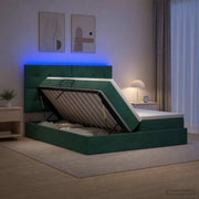 Letto con contenitore LED e materasso Verde Scuro 180 x 200 cm 3460269