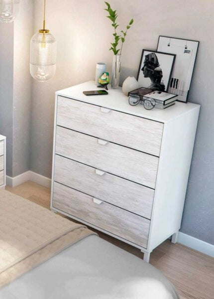 Cassettiera Como Soho 4 cassetti bianco artik velho 78x40x94 cm