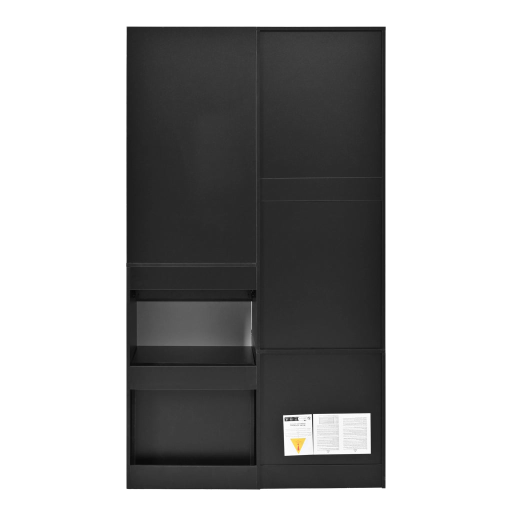 Toeletta con armadio laterale; specchio a figura intera; cassetto compartimentato e sgabello estraibile per camera; 90 × 50;5 × 160 cm