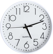 Orologio da parete silenzioso, non ticchettante, 25 cm orologio da parete compatta, alimentato da batterie, decorativo, moderno orologio da parete rotondo per ufficio, casa, bagno, cucina, camera da letto, scuola, salotto - bianco