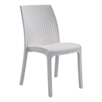 Set 4 sedie da giardino in polimerico rattan bianco - Mobili 2G