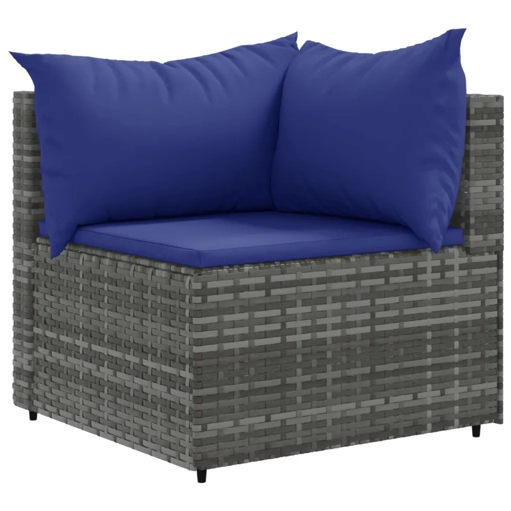 Set Divani da Giardino 10 pz con Cuscini in Polyrattan Grigio 3308287
