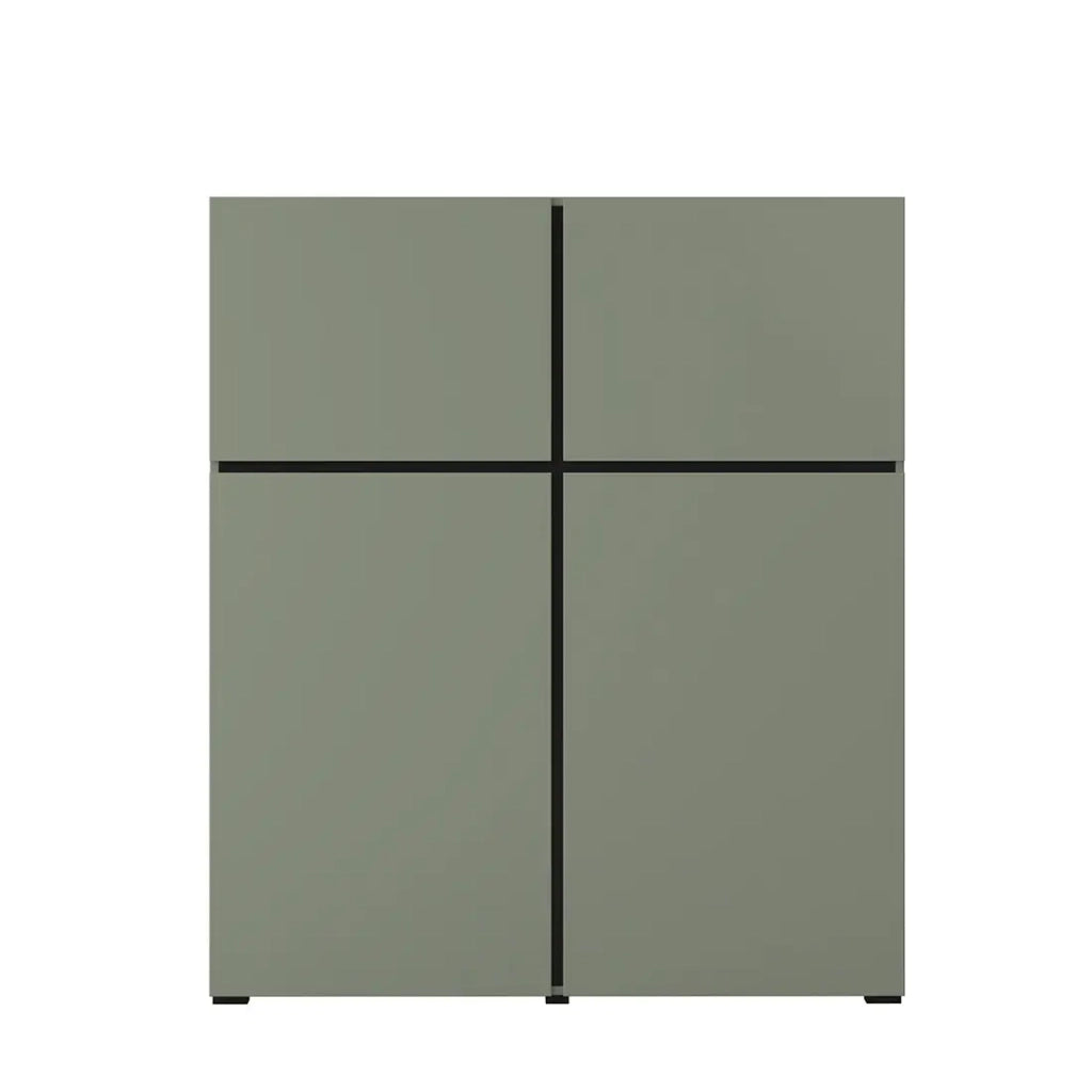 Buffet alto color verde salvia L120xH140xP40 collezione HAVANA. Credenza alta design con 4 porte.