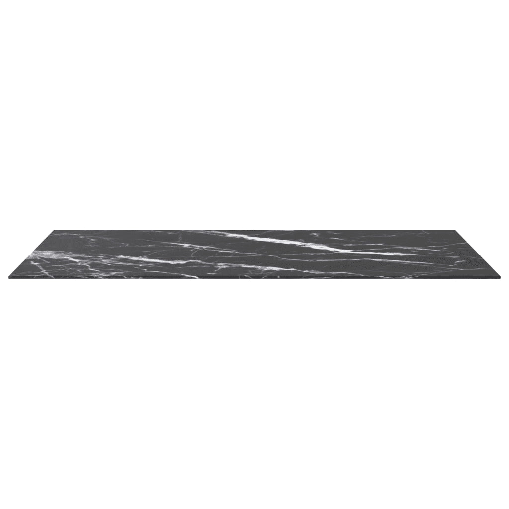 Piano Tavolo Nero 120x65 cm 8mm Vetro Temperato Design Marmo