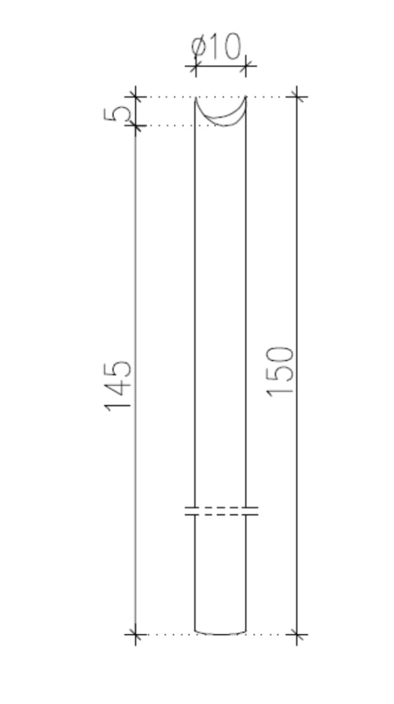 Pali impregnati diam. 10 lungh. cm 150 1 inc. pz 10