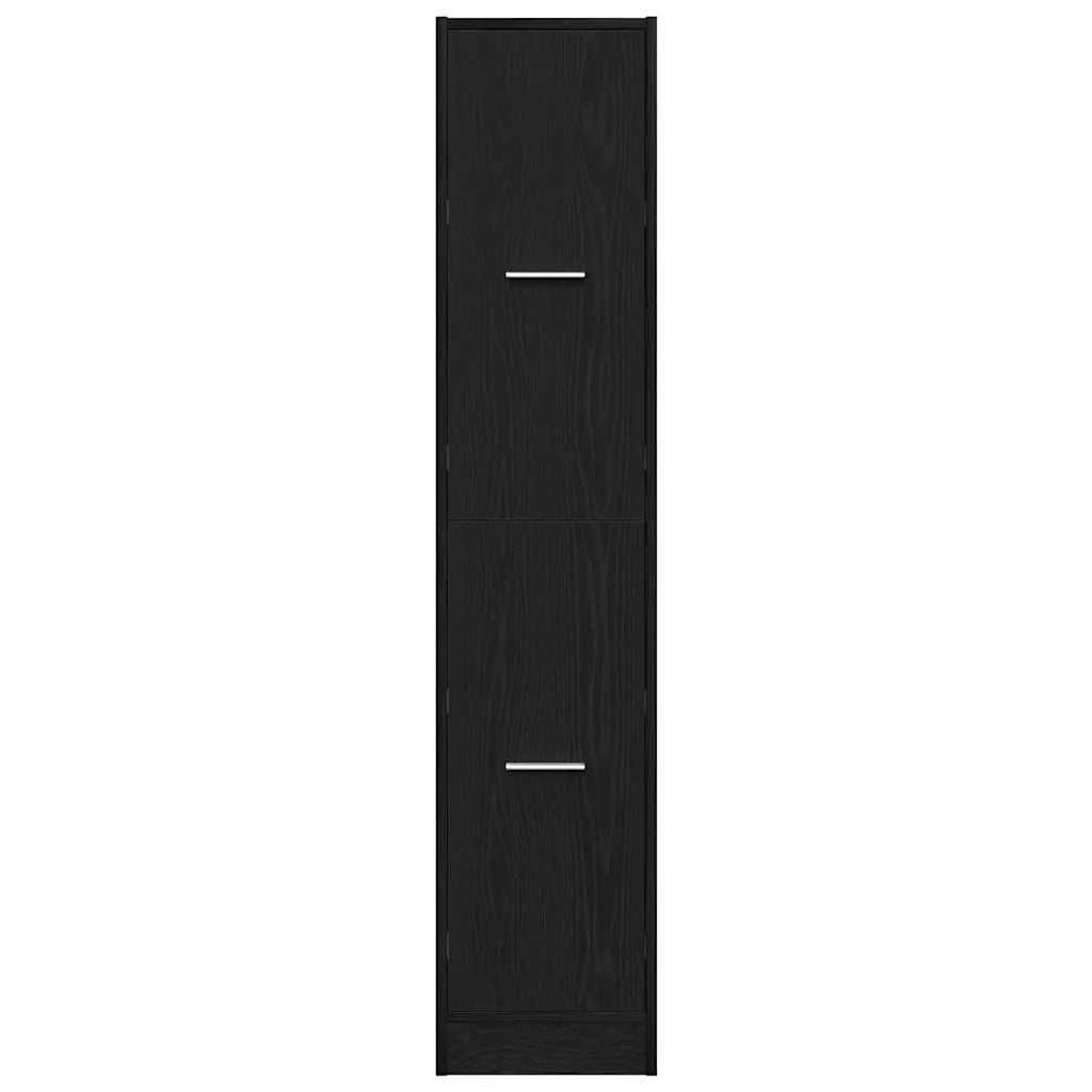 Armadietto da Farmacia Rovere Nero 30x41x144,5 cm in Truciolato