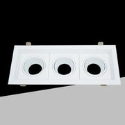 Trade Shop - Porta Faretto Triplo Orientabile Incasso Bianco Per Lampadine Gu10 Gu5.3 P33-b3 -