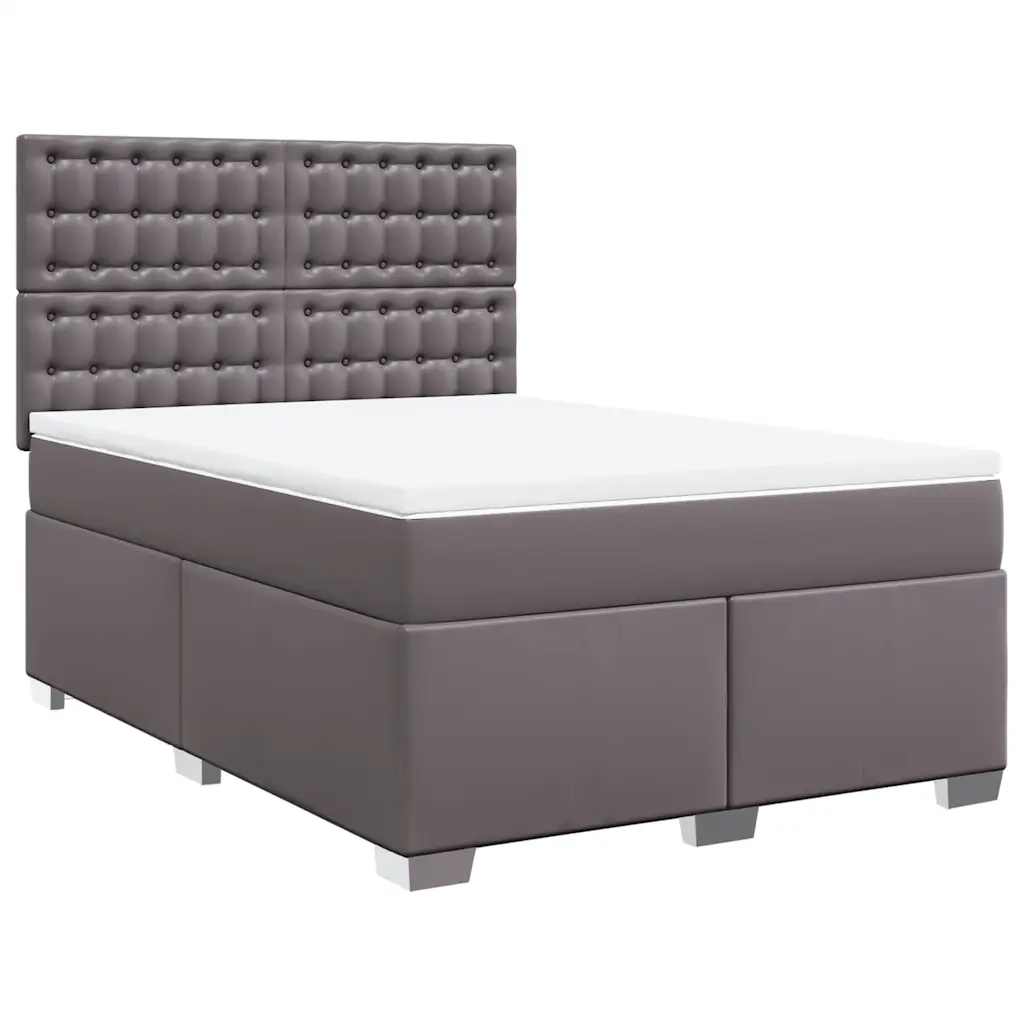 Giroletto a Molle con Materasso Grigio 140x190 cm in Similpelle 3290722