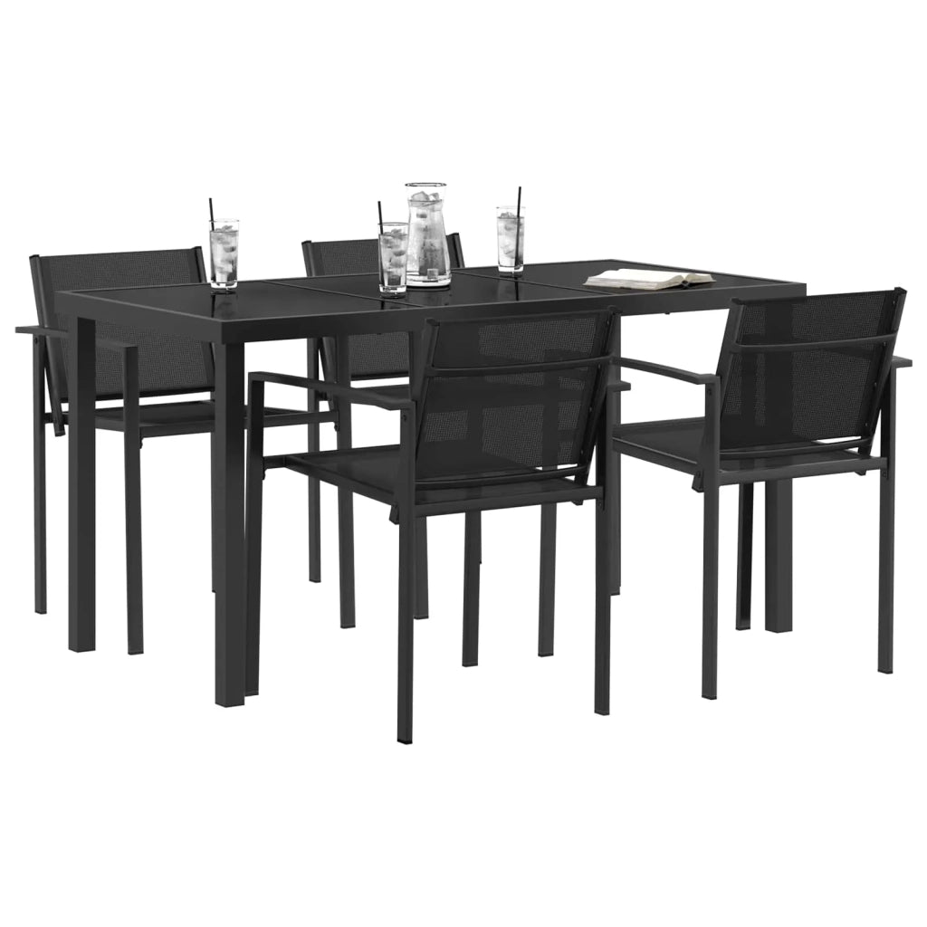 Set di Mobili da Esterno 5 pcs Nero e antracite Textilene 3422880