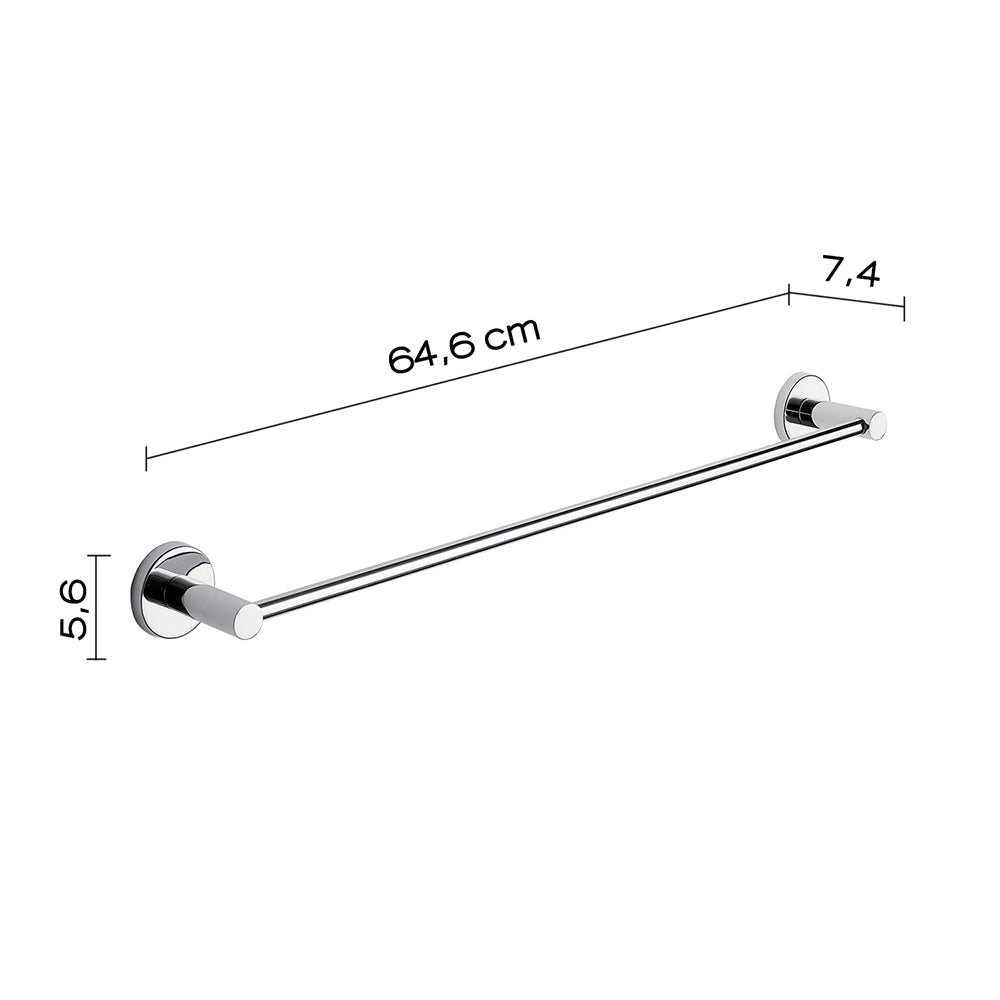 Portasalviette a muro 60 cm Gedy in acciaio cromato | Felce