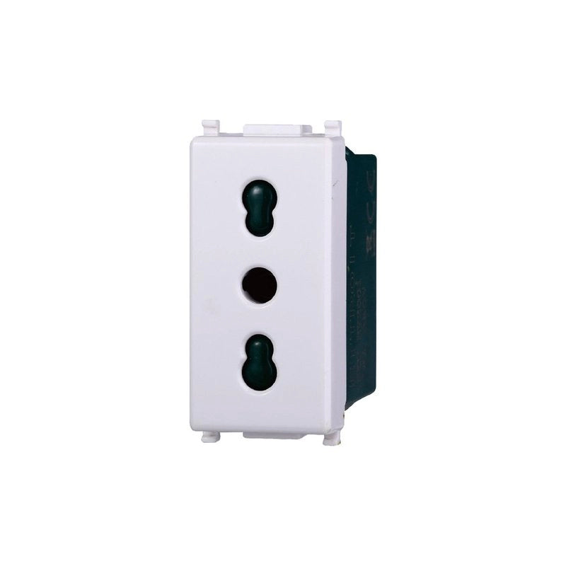 ETTROIT Presa Bipasso Bivalente 2P+T 10/16A Colore BIANCO Compatibile Con Vimar Plana