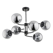 Plafoniera moderna decorativa Alfa DEMA 6xE14 nero/cromo 62cm