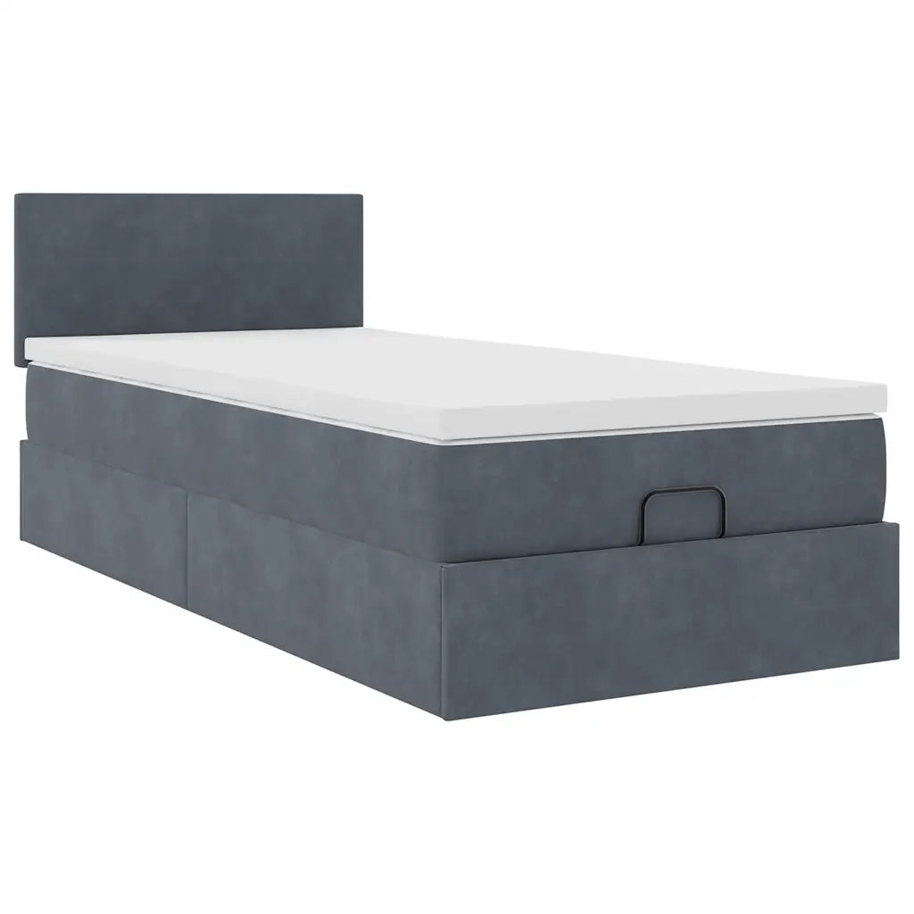 Struttura Letto Pouf con Materasso 100x200 cm Velluto 3311682