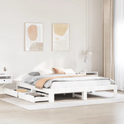 Giroletto senza Materasso Bianco 200x200 cm Legno Massello Pino
