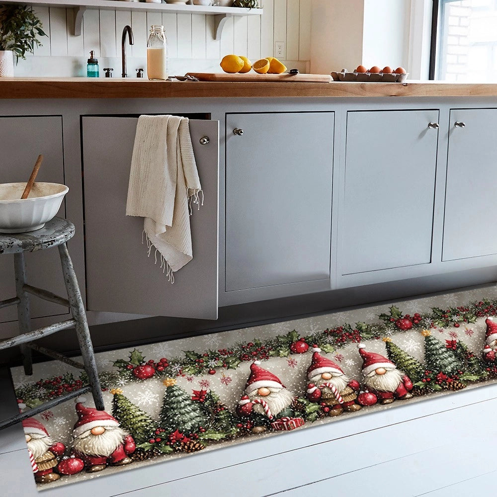 Tappeto Cucina Natale Pvc 51x210 cm Antimacchia Passatoia Antiscivolo Antisfilo Lavabile Dis_NC