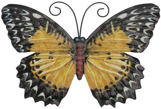 Decorazione per Parete Artigianale a Forma di Farfalla Metallica - Decorazione per Parete Giardino - Decorazione per Parete Interna - Decorazione per Parete Scultura - Manufatto a Mano - Elevato Livello di Abilità Artigianale - Arte per Parete