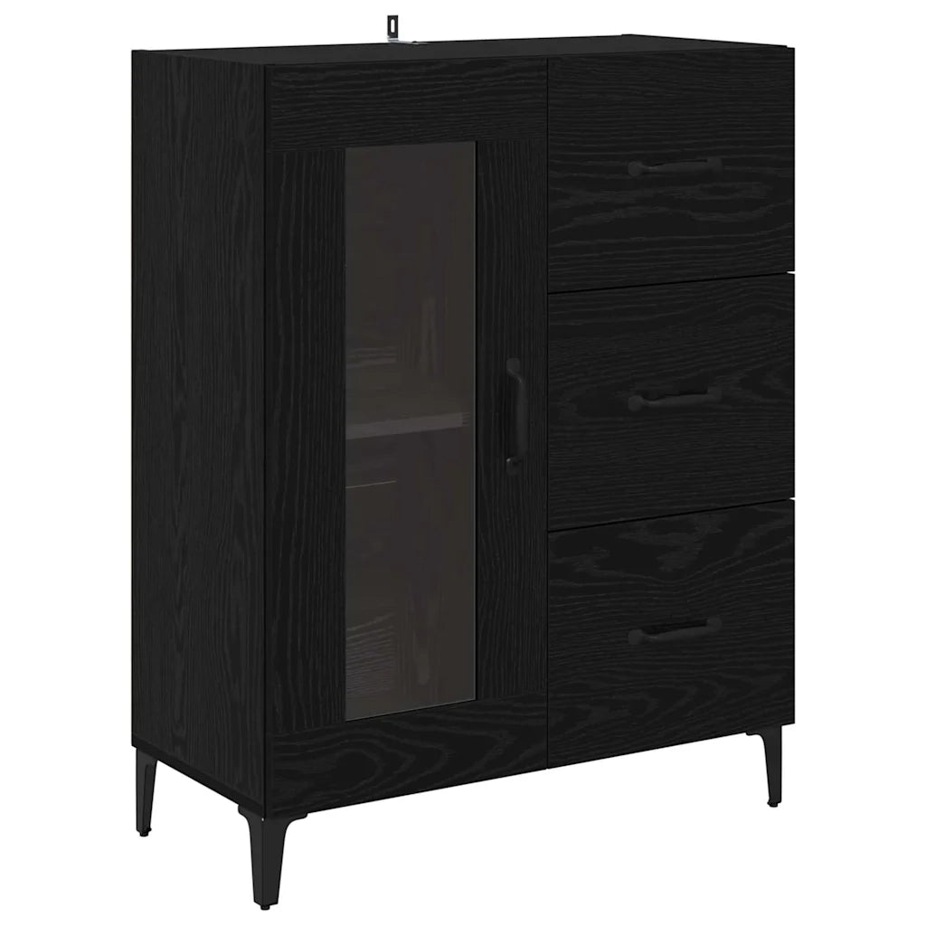 Credenza Rovere Nero 69,5 x 34 x 180 cm Legno multistrato 3416087