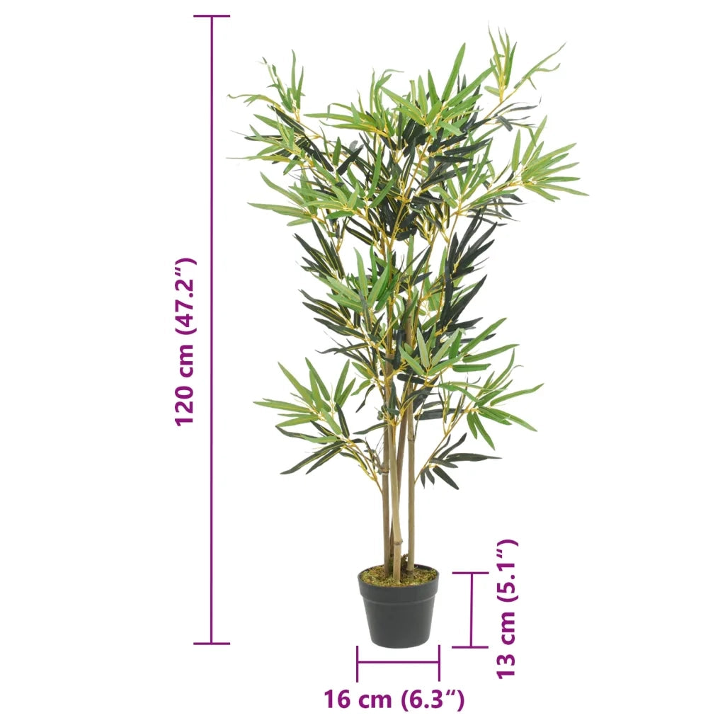 Albero Bambù Artificiale 552 Foglie 120 cm Verde 358959