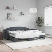 Divano Letto Estraibile Materassi Grigio Scuro 90x190cm Velluto