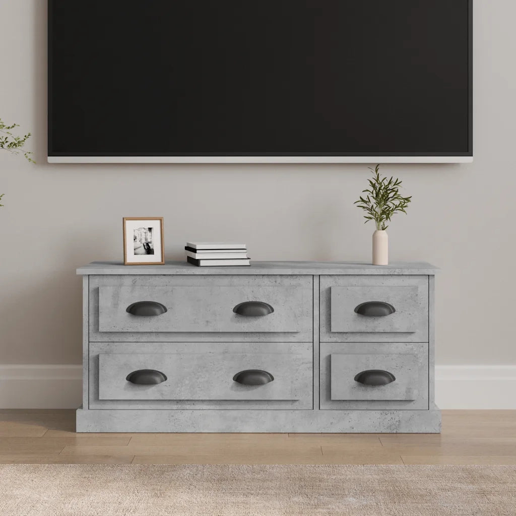 Mobile Porta TV Grigio Cemento 100x35,5x45cm Legno Multistrato 816452