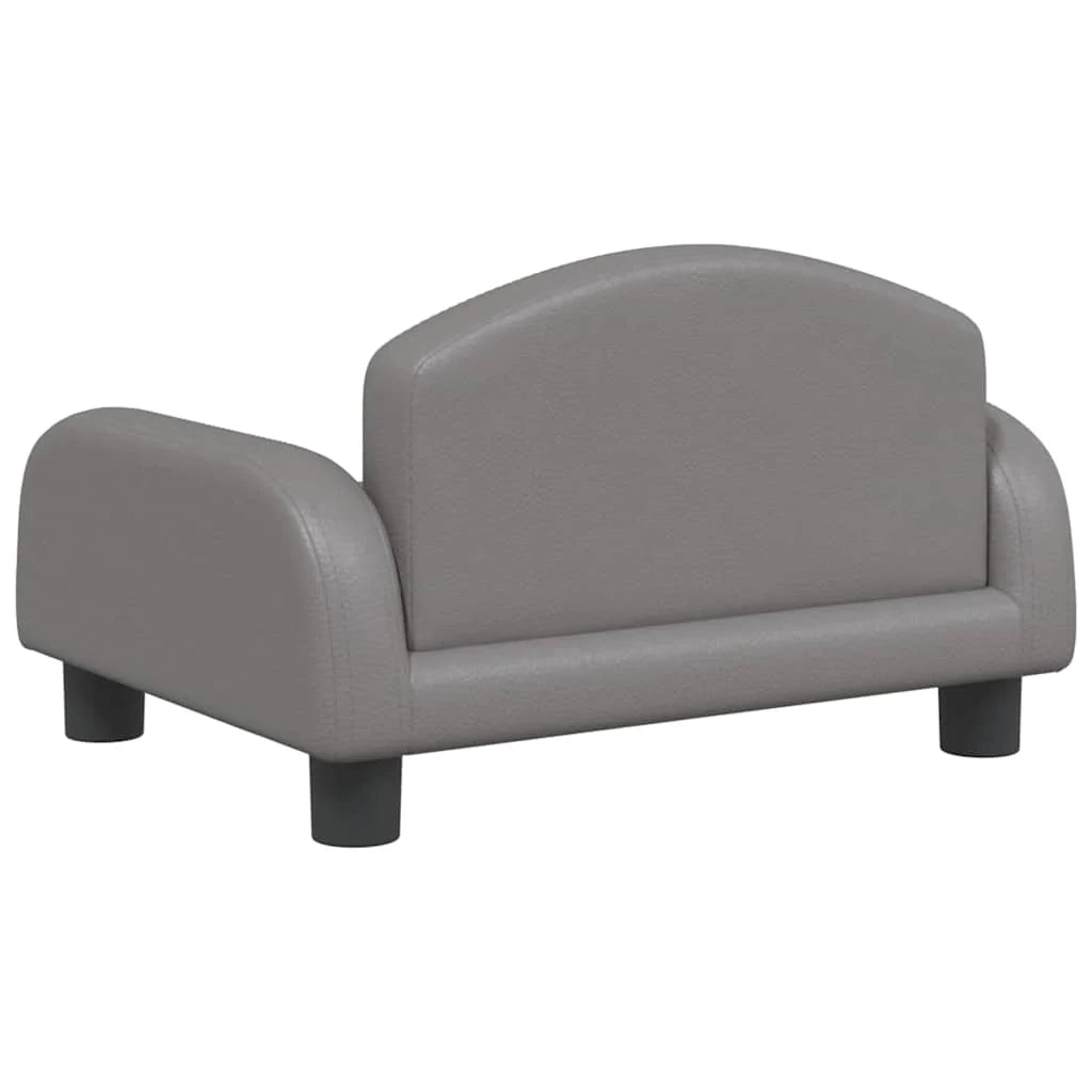Cuccia per cani a forma di cesto comoda 50 x 40 x 30 cm in similpelle grigia 02_0042673