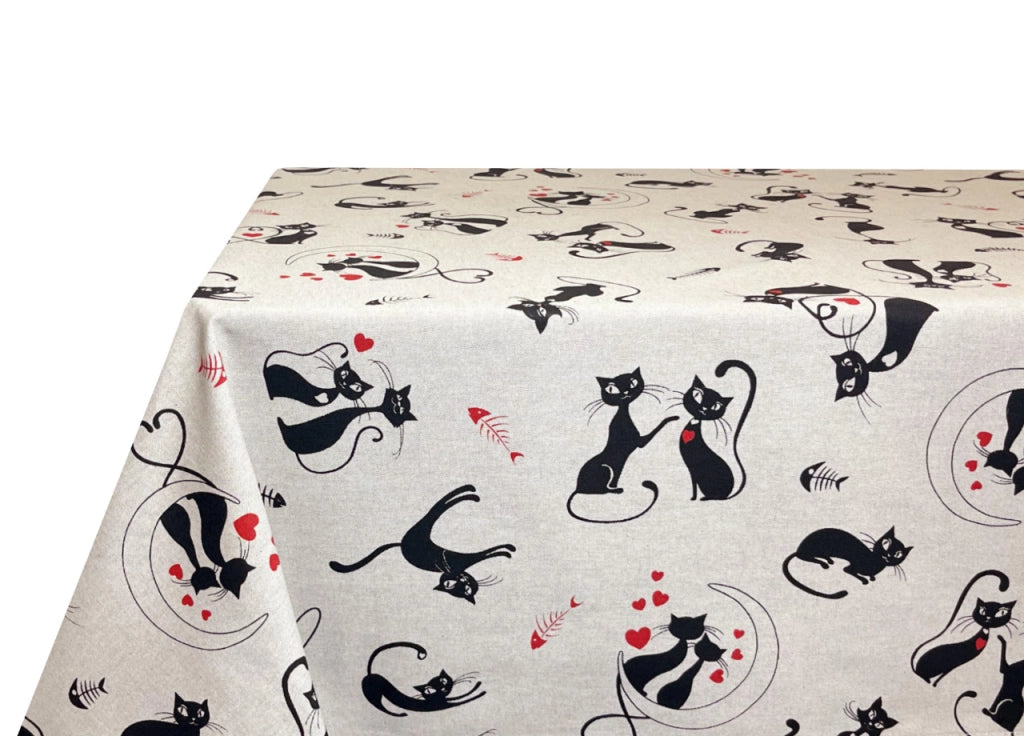 Tovaglia Per Salotto Cucina In Miros Misto Cotone Made In Italy Cat Nero RP - 140X300 - Cat Nero