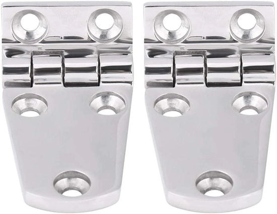 Porte di mare in acciaio inox RVS - Set da 2 - 2,8'' x 1,4'' - Compartimento coperchio porta - Scharniere pieghevoli e piegati in ghisa