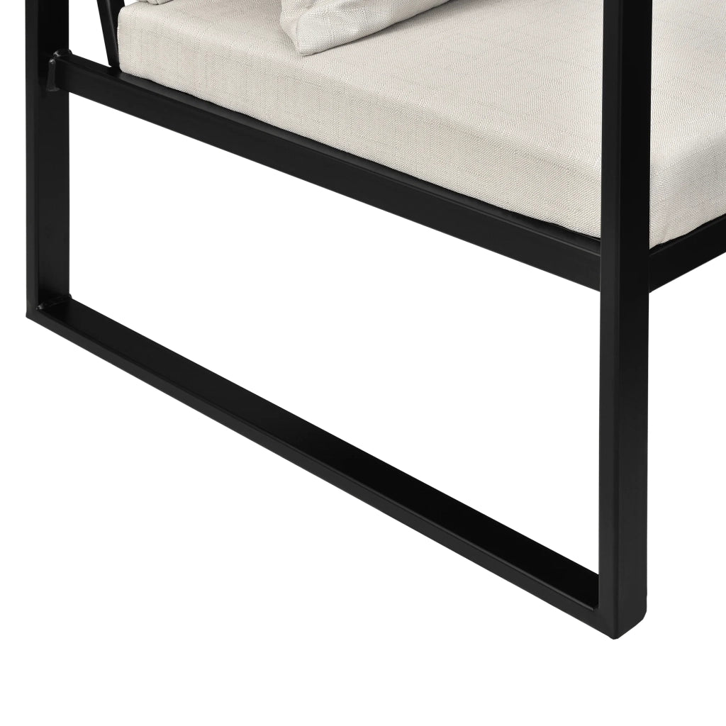 Set di 2 poltrone da soggiorno di design con braccioli seduta e schienale imbottiti struttura solida rivestimento in poliestere 70 x 60 x 60 beige nero 03_0005759