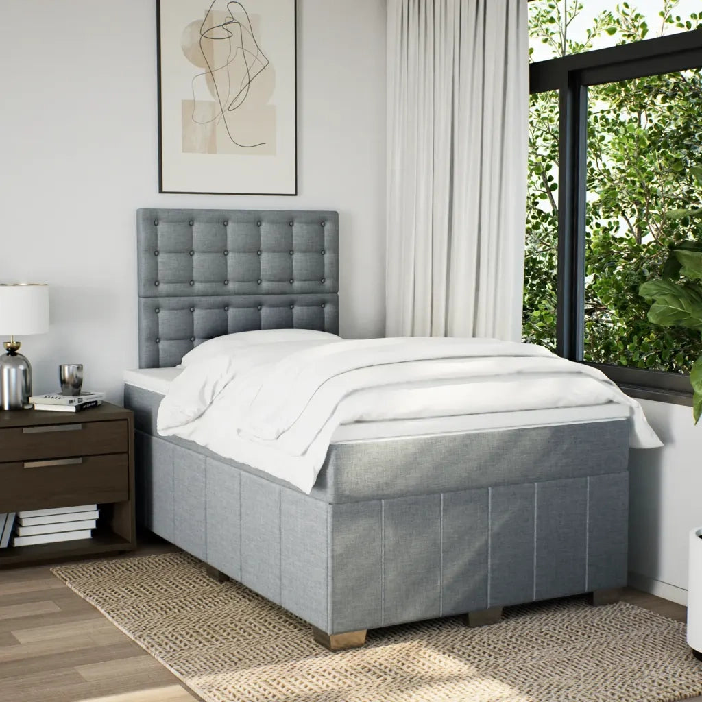 Giroletto a Molle con Materasso Grigio Chiaro 120x200cm Tessuto 3293949