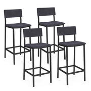 IDMarket - Set di 4 sgabelli da bar AUBIN con schienale, sedia da cucina in velluto grigio antracite