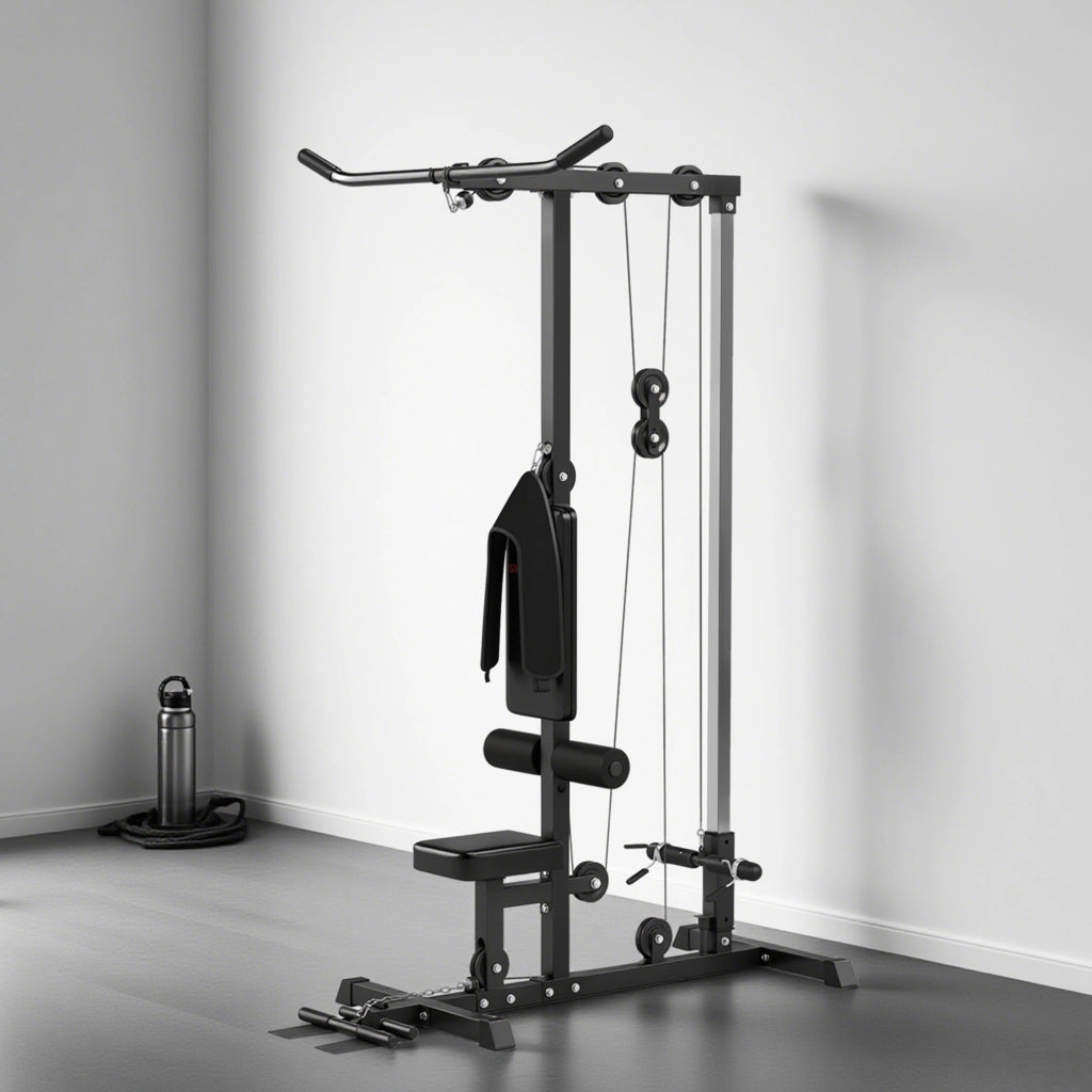 Stazione Fitness Multifunzione ¨C Xylo ¨C Acciaio e Ecopelle Nera