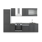 Cucina componibile Fame-Line Antracite-oro/Bianco 300 cm senza piano di lavoro Vicco