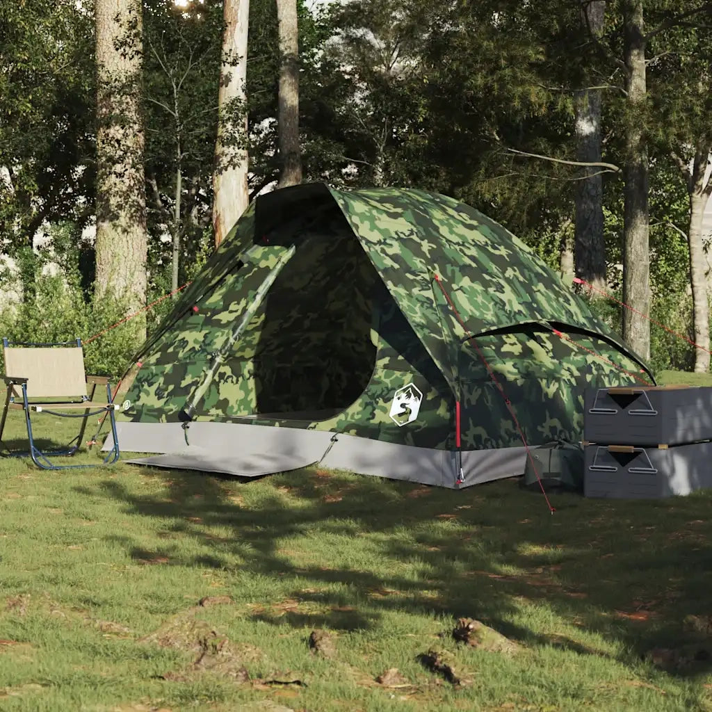 Tenda da Campeggio a Cupola 2 Persone-Tenda per Escursionismo Mimetica Impermeabile 837148