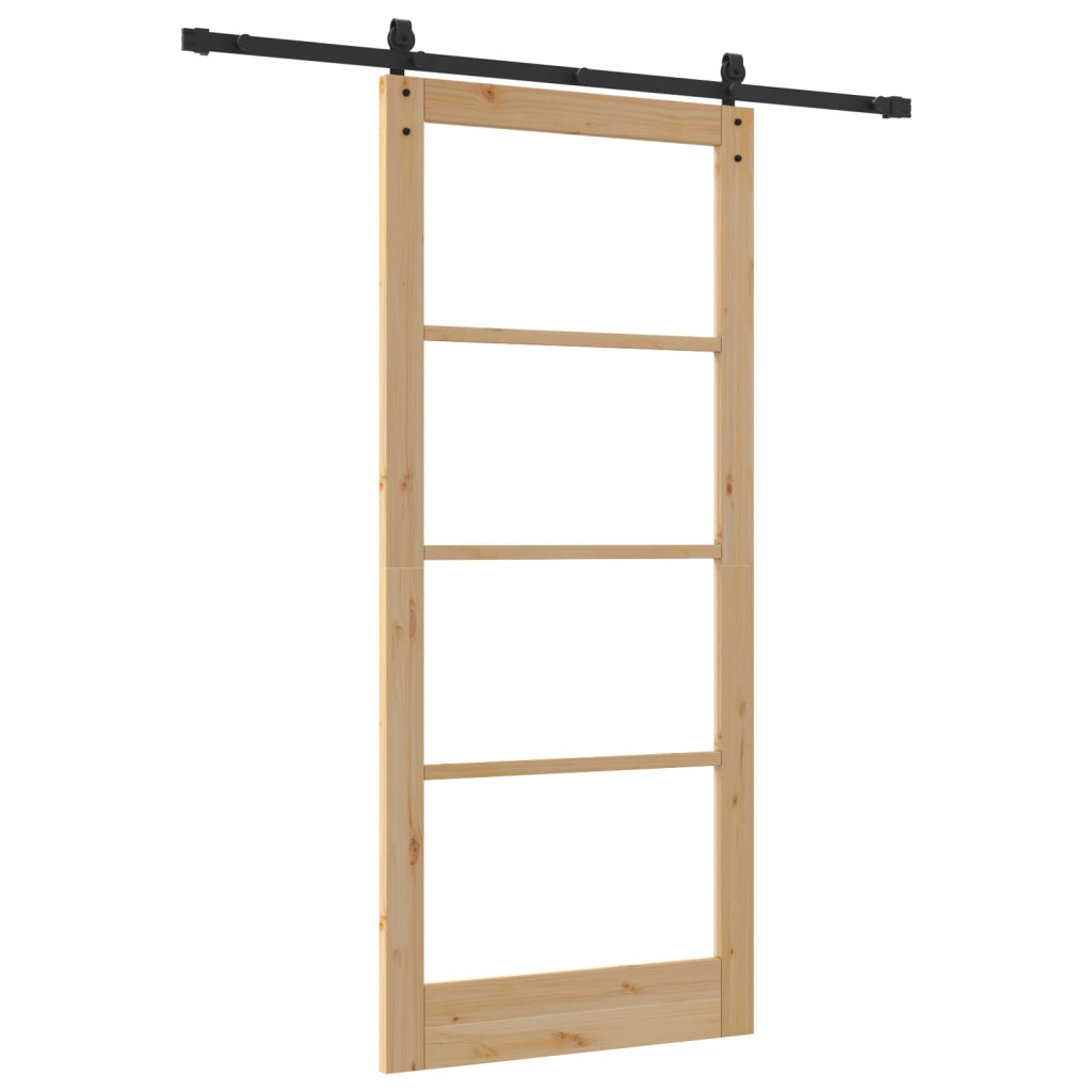 Porta Scorrevole con Set Hardware 'ORKDAL'Legno Massello e Vetro