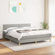 Giroletto a Molle con Materasso Grigio Chiaro180x200 cm Tessuto cod mxl 77575