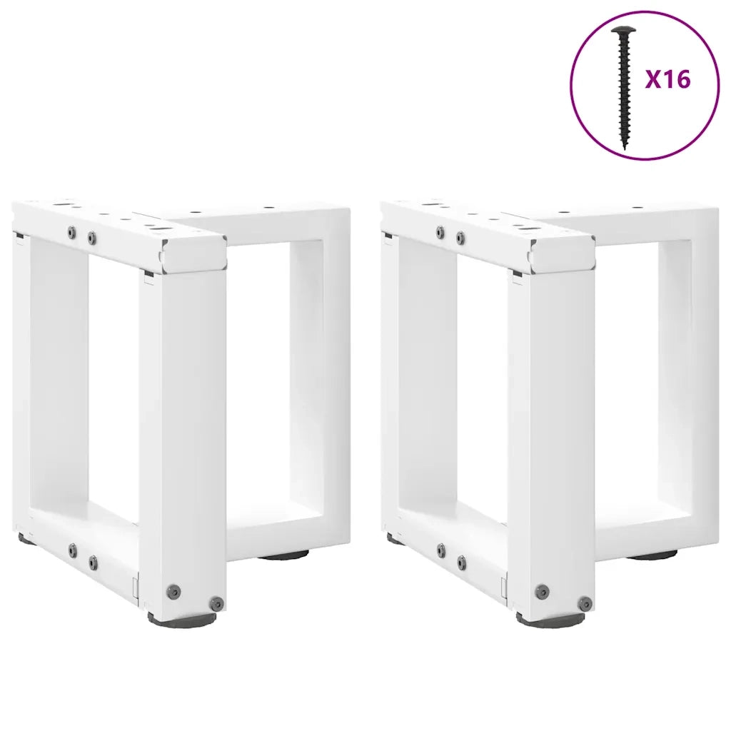 Gambe per Tavolino da Caff¨¨ a Forma di T 2 pz-Set di 2 Gamba per Tavolo Bianche 30x25x(30-31) cm Acciaio