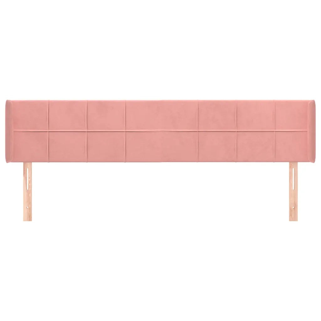Testiera ad Orecchio Rosa 183x16x78/88 cm in Velluto
