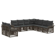 Set Divano da Giardino 9 pcs Grigio polyrattan 3434870
