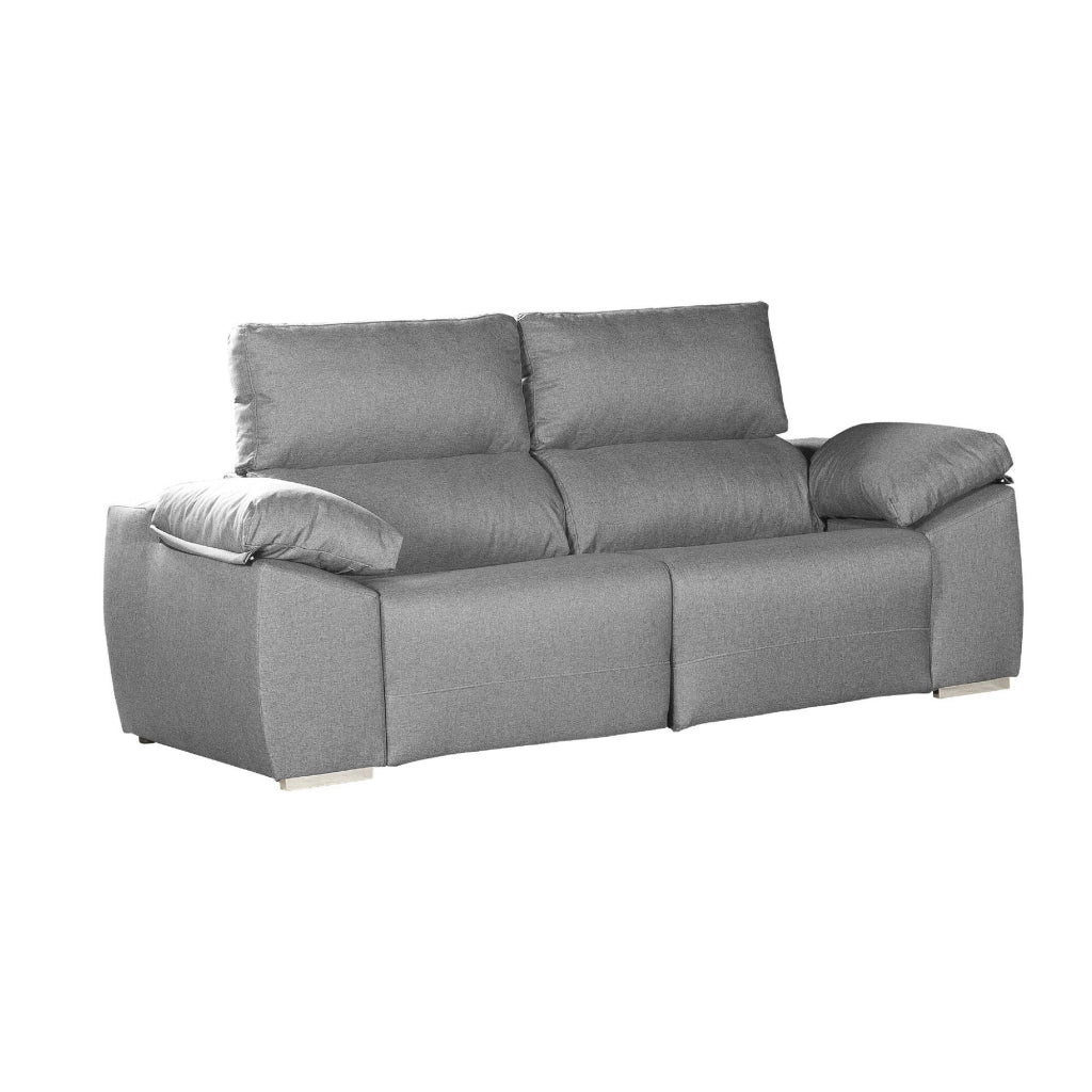 Divano fisso Astrice, SofÃ  in tessuto imbottito a 2 posti, Divano motorizzato, Multiposizione e reclinabile, 160x100h100 cm, Grigio