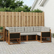 Set di divani da esterno 6 pz Naturale e Grigio chiaro 3382167
