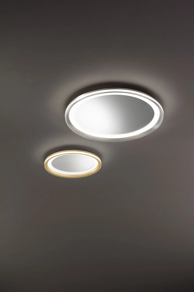 Plafoniera in alluminio  Grigio Mirò  biemissione d.60cm LED 59W 3000K CRI?80 220-240V 50/60Hz 4130Lm