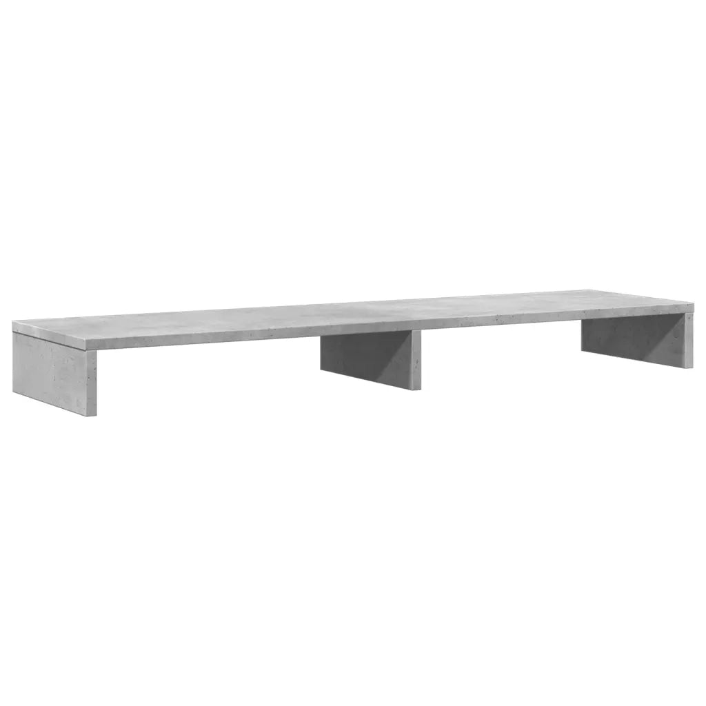 Supporto Monitor Grigio Cemento 100x27x10cm Legno Massello Pino 854655