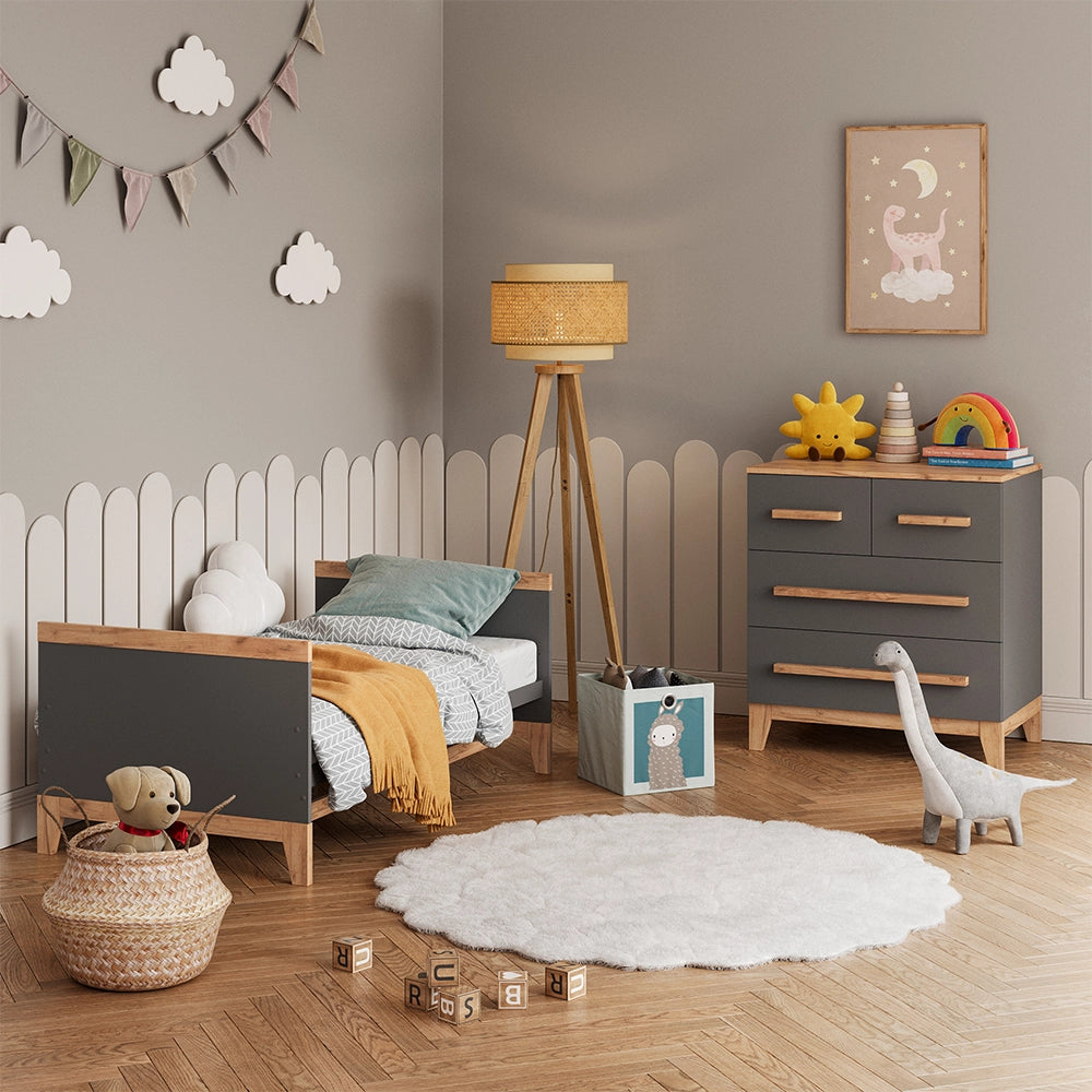 Vitalispa Cassettiera per camera da letto Grigio/Artisan 80 x 88 cm con 4 cassetti